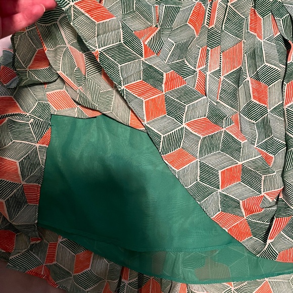 Modcloth Retro Green and Orange Skirt Size Medium Aesthetic - Picture 7 of 8